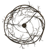 Bottom view of Gardner chandelier with suspended hummingbird details.