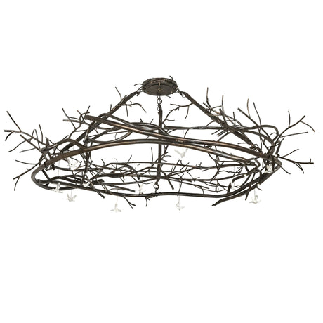 Gardner chandelier illuminated with integrated LED branch lighting.