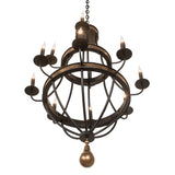 Lower angle view emphasizing open frame and pear-shaped finial detail.