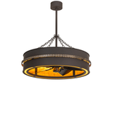Front view of Golden Forge Chandel-Air ceiling fan light.