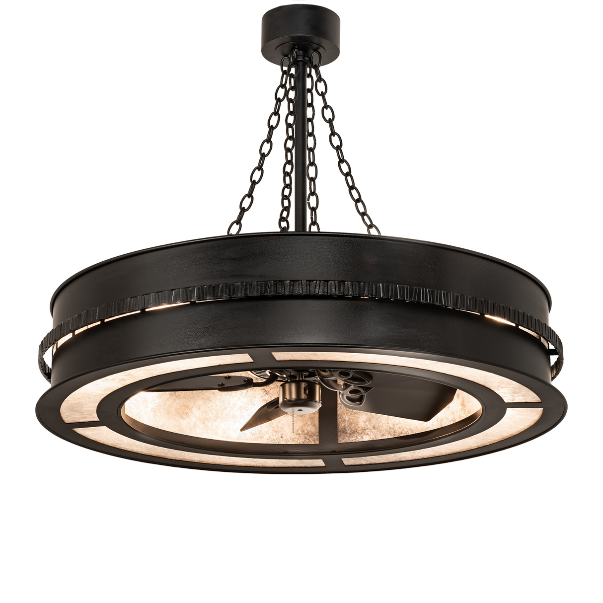 Golden Forge Chandel-Air illuminated with warm mica glow and iron bands.