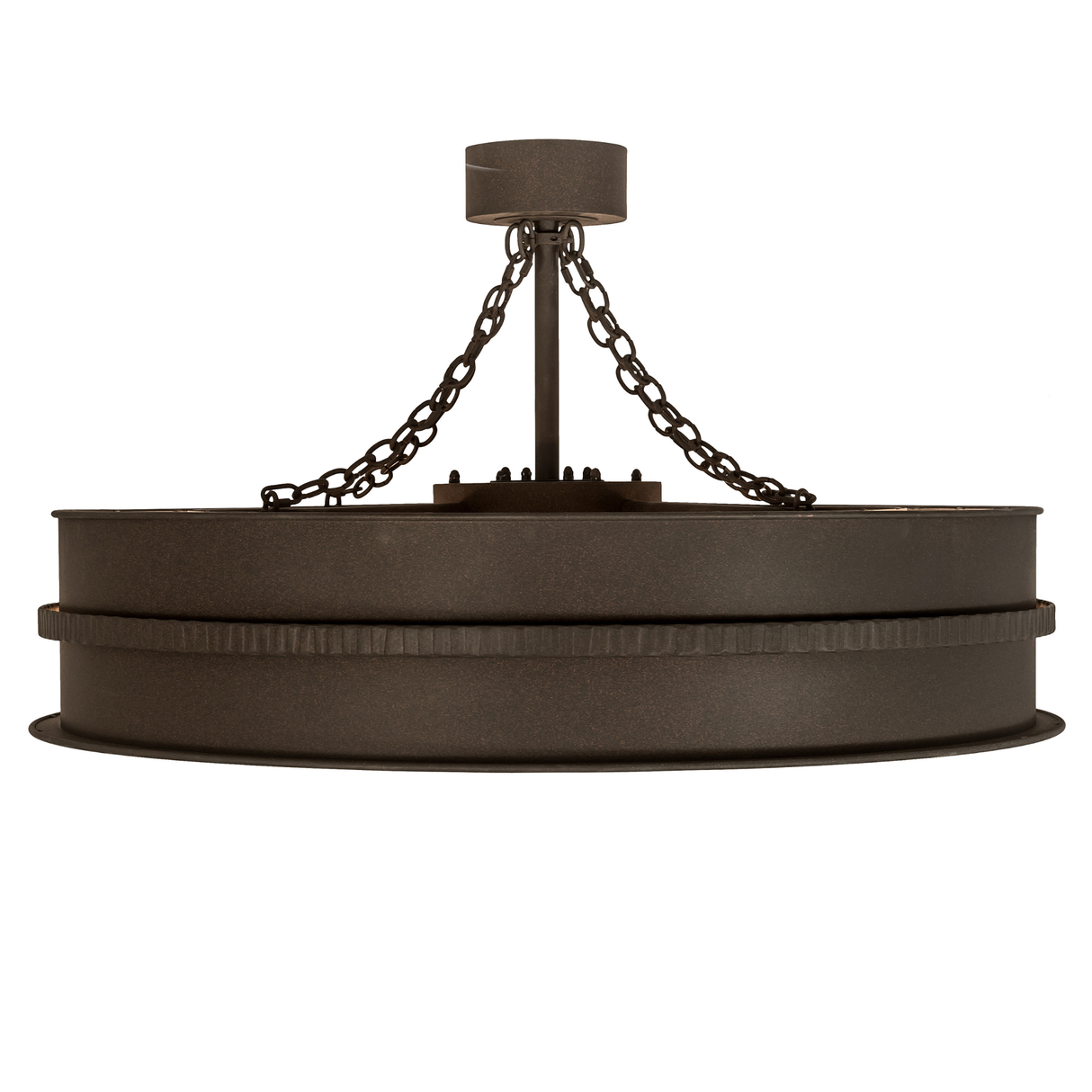 Side view of Golden Forge Chandel-Air displaying hammered metal texture and layered design.