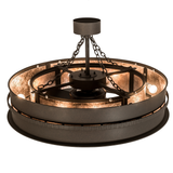 Top lit view highlighting inner light chamber and chain suspension structure.