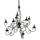 Top angle view showing Grace chandelier arm arrangement.