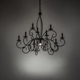 Grace chandelier with center downlight illuminated.