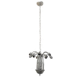 Full view of pond lily chandelier hardware shown without glass shades.