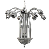 Metal frame of pond lily chandelier without shades.