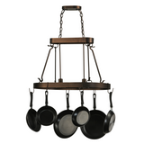 Angle view of Harmony 2 Light Pot Rack chandelier.