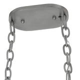 Close-up of ceiling canopy and chains on Harmony fixture.