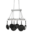 Harmony 2-light oval pot rack chandelier front view.