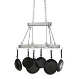 Harmony 2-light oval pot rack chandelier front view.