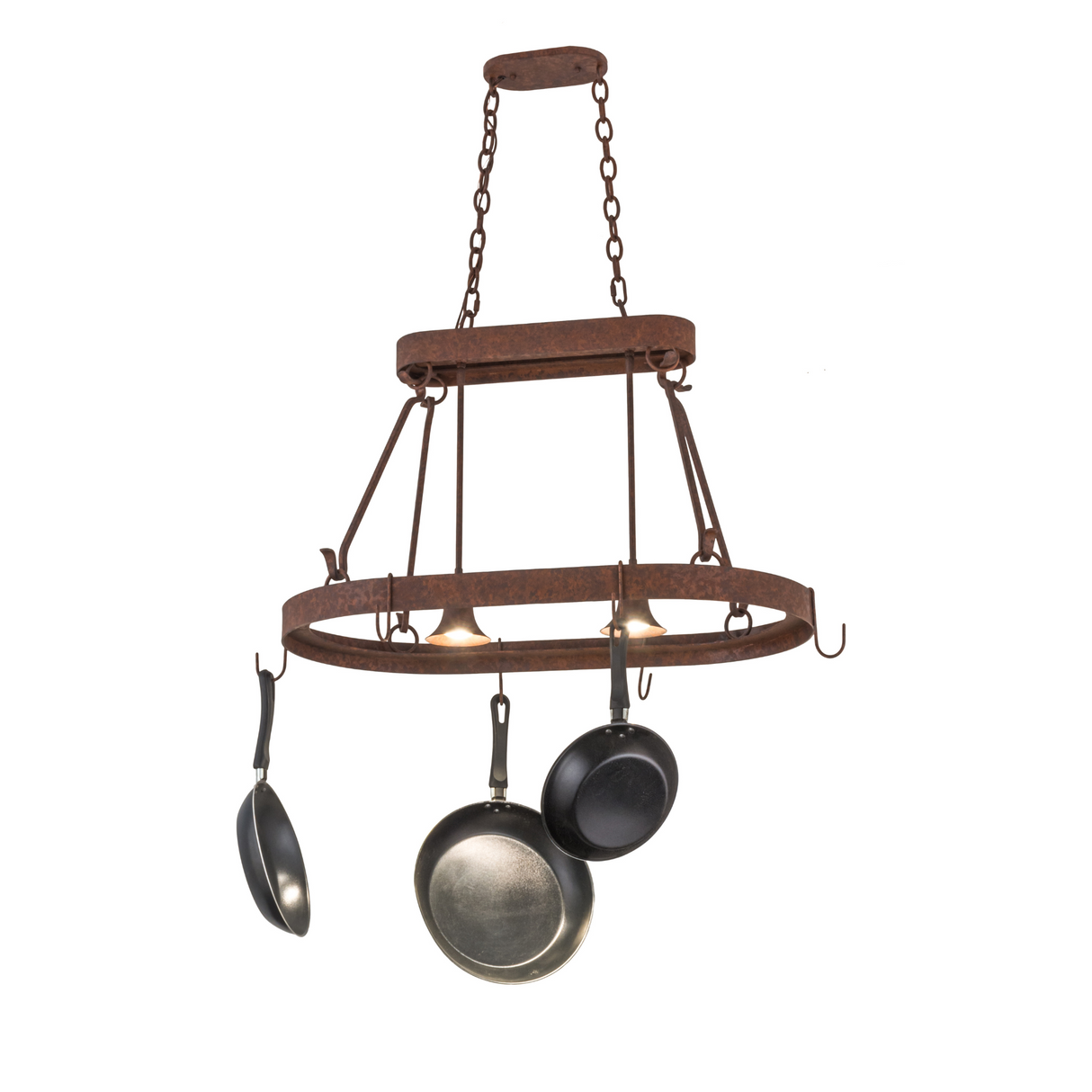 Side view highlighting rustic nail finish and scrollwork design.