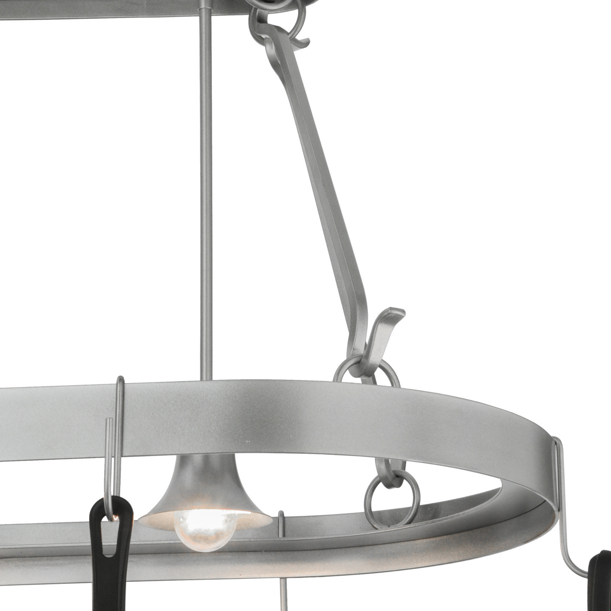 Detail of hooks and frame design on Harmony pot rack.