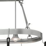 Detail of hooks and frame design on Harmony pot rack.