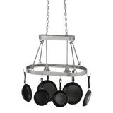 Unlit Harmony pot rack fixture with modern oval frame.
