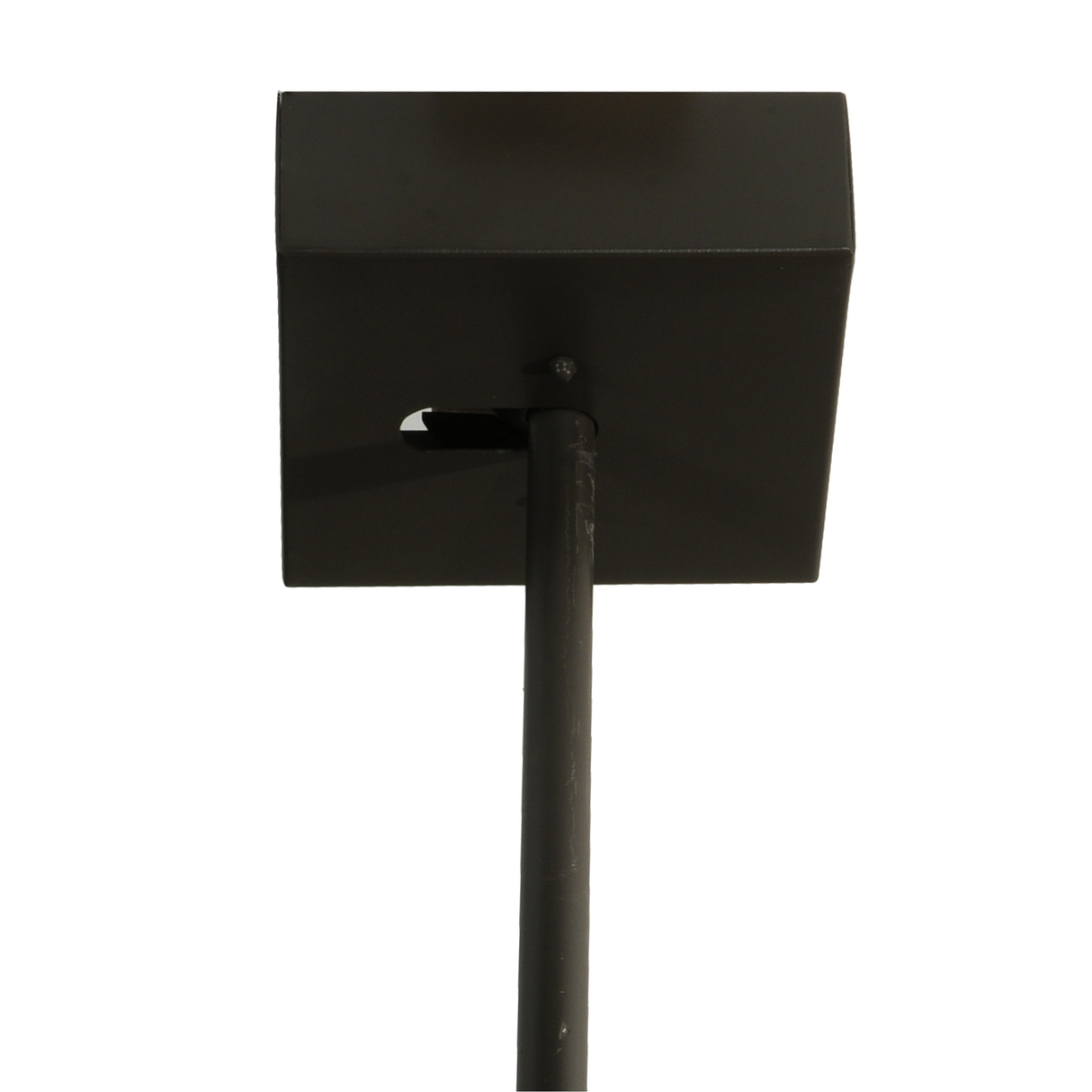 Ceiling canopy detail showing mounting plate and bronze finish.