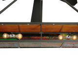 Corner inner frame view with visible bulb and colored glass