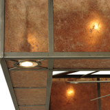 Corner light detail showing recessed downlight and mica texture.