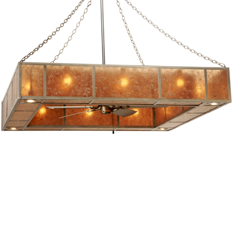 Front view of illuminated Hausman Mission Chandel-Air with warm mica glow.