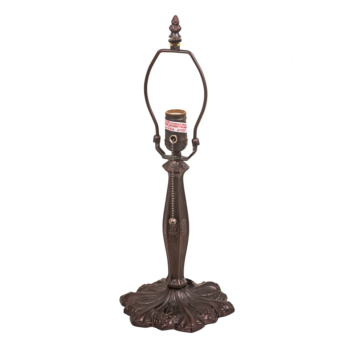 Hex Berry Flowers table base with intricate floral design and Mahogany Bronze finish.