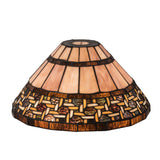 front view of ilona shade with honey and beige knotwork design.