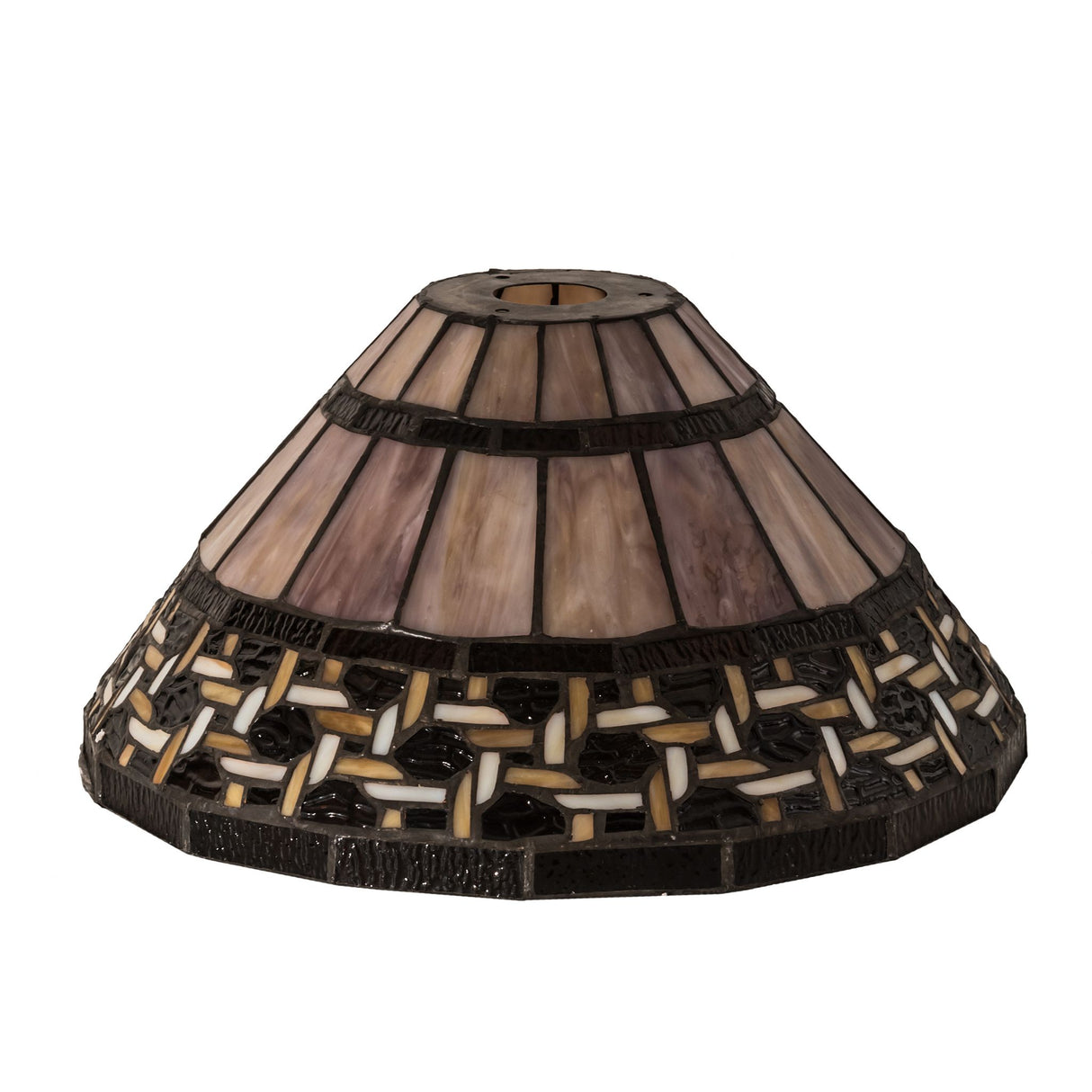 unlit view of ilona shade showcasing its intricate stained glass craftsmanship.