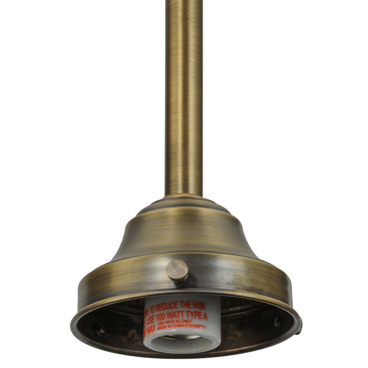 Close-up of the brass socket detailing on the Jeweled Beehive Mini Pendant.
