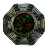 Top view of the jeweled beehive shade highlighting the detailed craftsmanship and glass pattern.