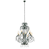 Full view of Josephine 10-light chandelier with adjustable hanging chain.