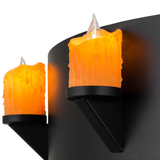 Detail showing faux amber candle with realistic glow.