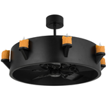Unlit Kingston chandel-air showing matte black frame.