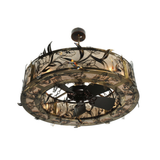 Bottom angle view emphasizing intricate Lady Slipper motif and brass frame.