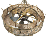 Top-down view highlighting fan assembly and interior light bulbs.