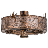 Unlit front angle view highlighting floral metalwork and mica panels.