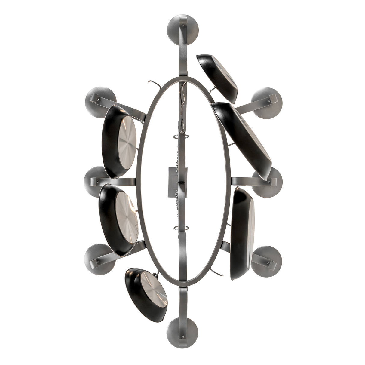 Overhead view of Laramie chandelier showing candlelights.