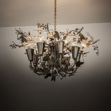 Lau Lau 8 light chandelier ambient view in interior setting.