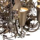 Close up of Lau Lau chandelier inverted metal shade.