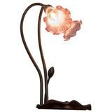 Side view of the Lavender Pond Lily accent lamp showcasing its artistic design and craftsmanship.