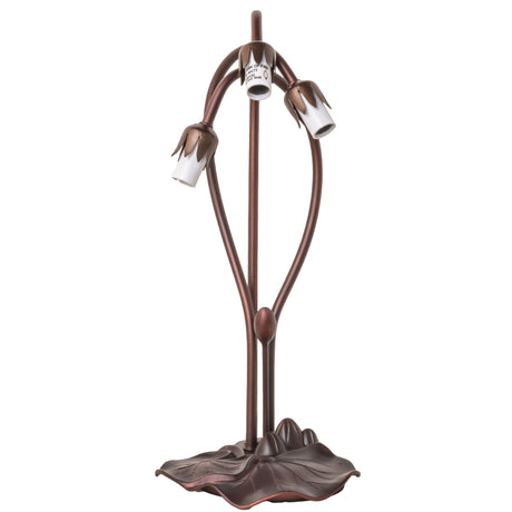 front view of lily 3-light table base with mahogany bronze finish.