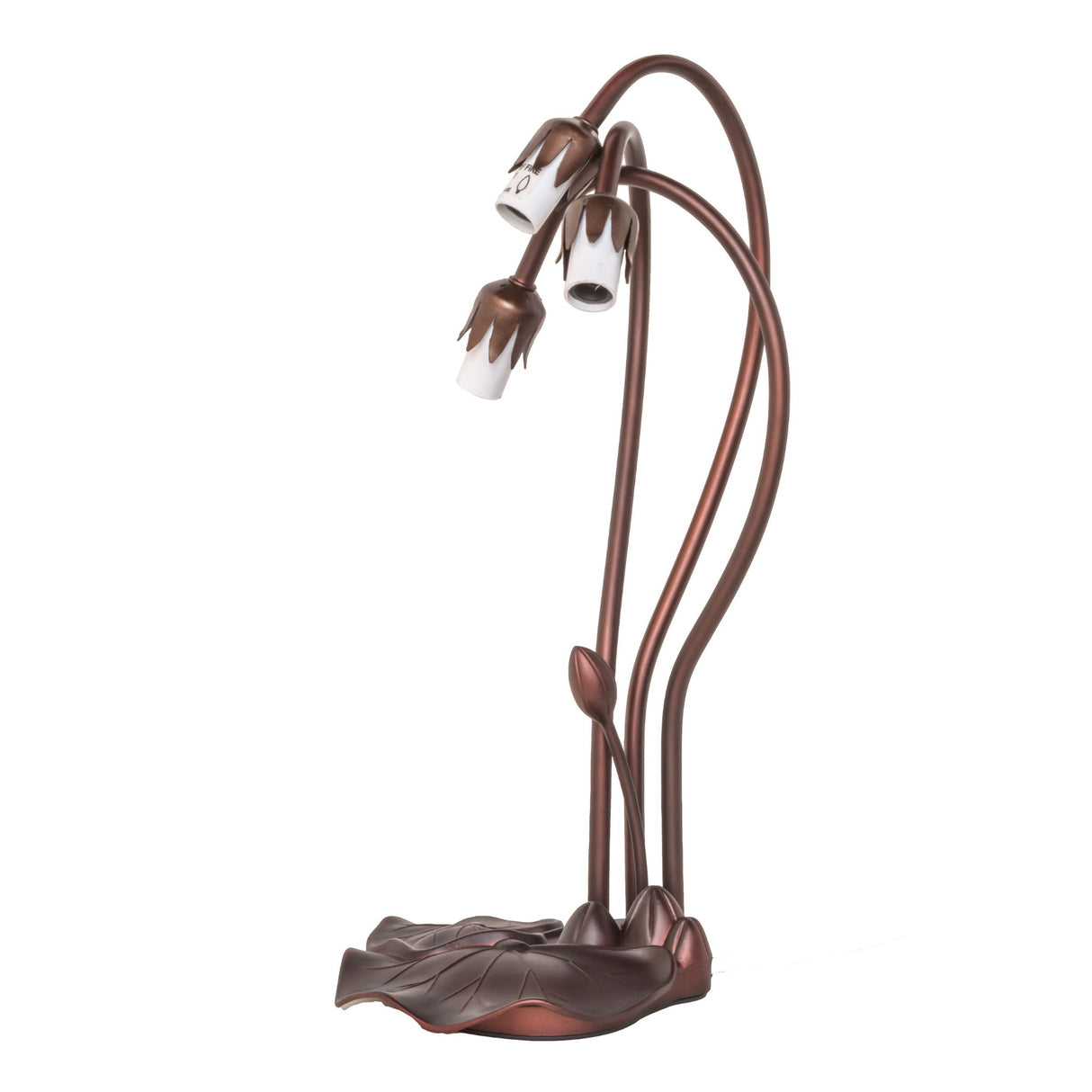 side view of 16-inch lily 3-light table base showcasing its elegant design.
