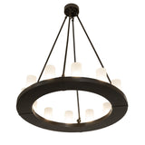 Bottom angle view showing the inner ring and frosted glass cylinder lights.