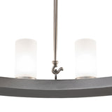 Close-up detail of the frosted cylinder glass on the Loxley chandelier.