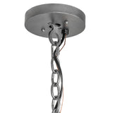 Mounting canopy and chain detail of the 16 light chandelier.