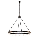 Extended hanging view showing adjustable chain length and balanced circular form.