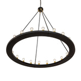 Lower angle view of Loxley 20 light chandelier emphasizing depth and hanging structure.