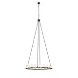 Full view of the Loxley 20-light chandelier suspended by adjustable chain.