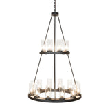 Side profile of Loxley chandelier highlighting two-tier ring construction.