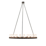 Side view of Loxley chandelier showing slim circular profile.