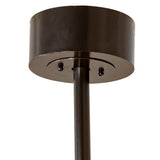 Round bronze ceiling canopy with downrod and mounting hardware for Loxley 24-light chandelier.