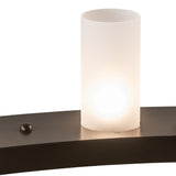 Close up of frosted clear glass cylinder shade on Loxley 24 light chandelier.